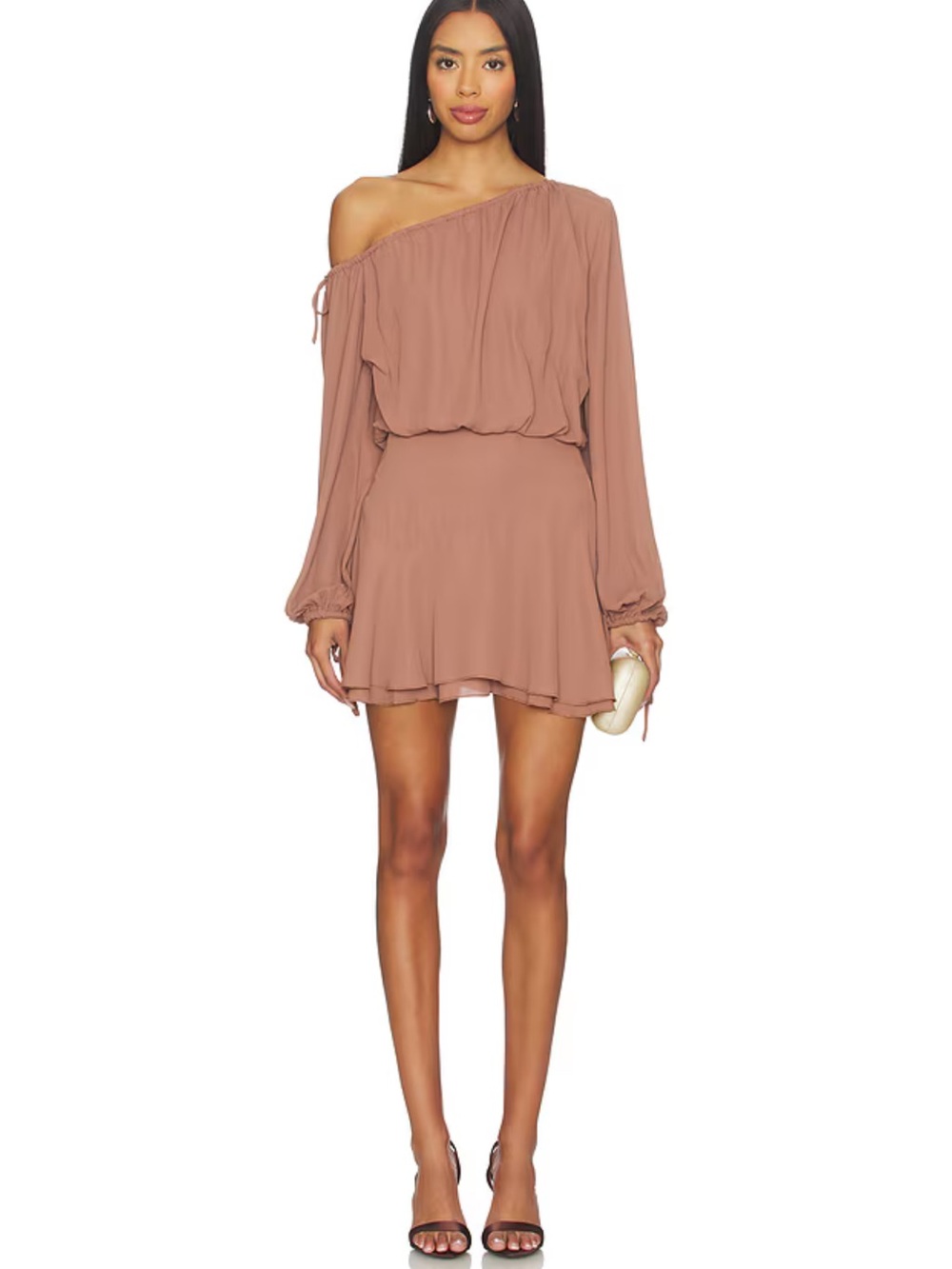 Revolve More to Come Violetta Mini Dress in Mocha